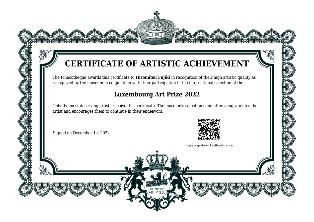 Zertifikat für künstlerische Leistungen
